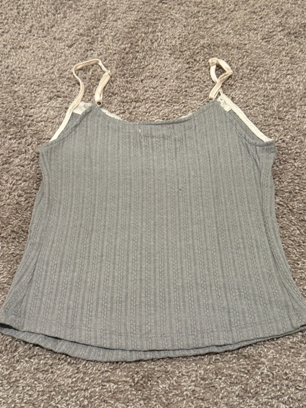 Cottagecore Gray Lace Trim Cami Blu Pepper Adjustable Strap Tank Size Small NWT - Picture 8 of 8